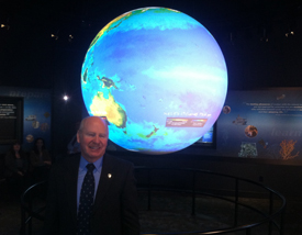 Dr. MacDonald pictured with sphere