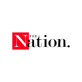 Image has a red square to the left with the letter "N" inside in white. Text to the right includes black text to have the image read "The Nation."