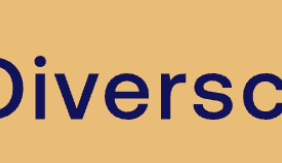 navy blue text saying "Diversci" set against an orange background