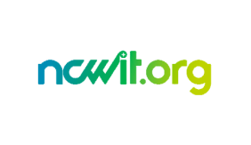 text that reads "ncwit.org" in a gradient going from blue to green to yellow-green.