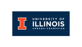 A navy background with an orange "I" to the left. White text to the right reads, "University of Illinois Urbana-Champaign."