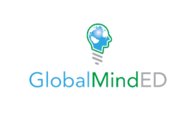 Image contains a person's profile outlined in green with a global map inside. Text below reads "Global Mind ED"