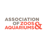 Grey text that reads "Association of" and orange text that reads "zoos and aquariums"
